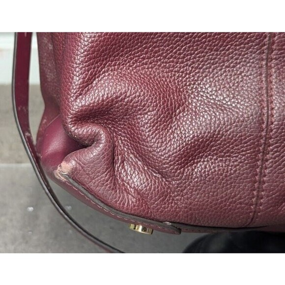 MICHAEL KORS GRAMERCY LARGE OX BLOOD PEBBLED LEATHER SATCHEL BAG PURSE - Picture 9 of 15